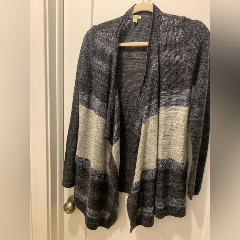 Open waterfall knit sweater
